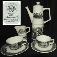 VILLEROY ET BOCH " ARTEMIS " : Lot cafetière + verseuse + 2 tasses à café