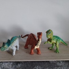 Lot 3 Mini Figurines Dinosaure-1997 SAFARI - Triceratops,Apatosaurus,T'Rex