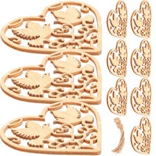  10 Pcs Décoration Mariage Champêtre Decoration Champetre Ornements Bois