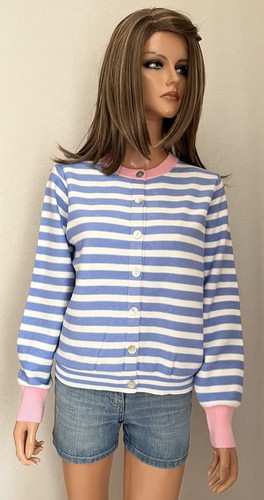 Gilet rayé bleu blanc - et, rose