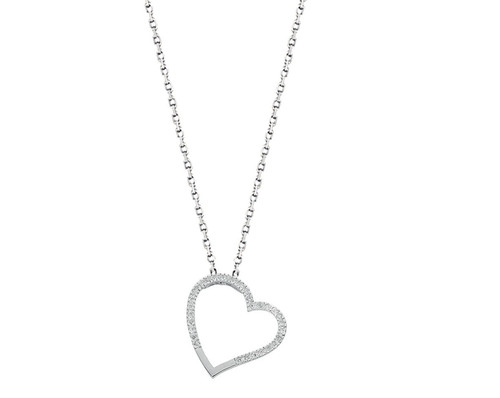 Pendentif cœur blanc 9 - cœur, en