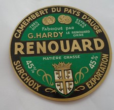 camembert  DU PAYS  D, ' AUGE  G, HARDY   FABRIQUE  PAR  LE  RENOUARD   ORNE