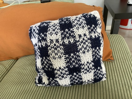 Coussin tricot laine