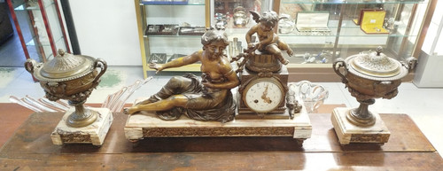 Pendule garniture regule et - pendule,