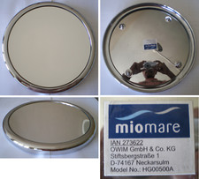 MIROIR GROSSISSANT POUR MAQUILLAGE " MIOMAR " ENTOURAGE EN ACIER CHROMÉ