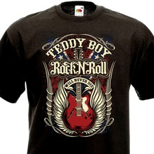 T-shirt TEDDY BOY ROCK'N'ROLL - Flying Saucers Matchbox Riot Rockers Crazy Cavan