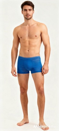 Boxer homme bleu rayé moulant - homme,