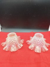 Deux Tulipes De Lampe En Verre