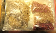 PERLES anciennes VERRE irisé blanc & rose ART DÉCO - BRODERIE de PERLES 22,56 gr