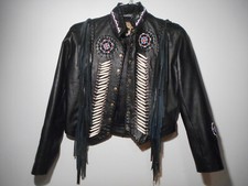 Veste cuir femme Running Bear blouson moto biker motard country indien western