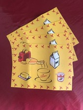 Lot de 4 sets de table petit déjeuner Poulain, matière plastique