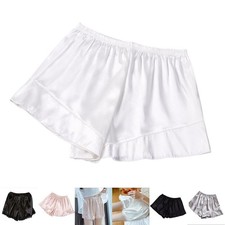 Short en soie à volants élégant satin sous vêtement femme style confortable