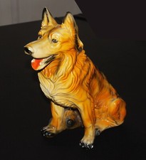 Ancienne statuette de chien berger allemand 39 cm en plâtre plein
