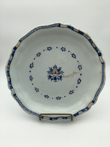 Assiette faience rouen décor - assiette,