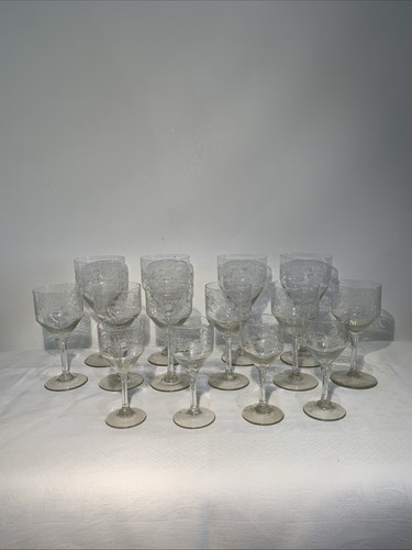 Lot verre cristal gravé - lot,