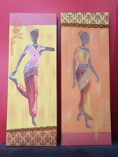Lot De 2 Tableaux Ethniques