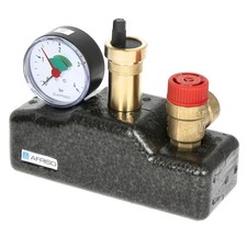 AFRISO 77938 Groupe de sécurité chaudière. Manomètre/Soupape/Purgeur - 50kW maxi
