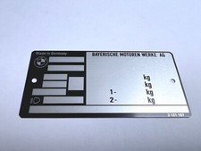 Plaque constructeur BMW - Vin plate BMW - typenschild BMW