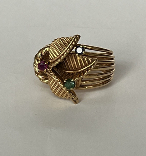 6225 bague feuillage jaune - 6225-,