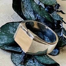 Bague Chevalière Art Déco Artisan Or 18k Argent 925 Poinçon Aigle & Sanglier T62