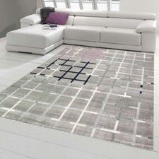 Salon de tapis design et moderne en gris violet bleu