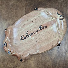 Grand plat vintage céramique forme cochon "cochonailles" probablement Vallauris