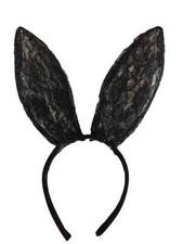 Noir Lapin Oreilles Dentelle