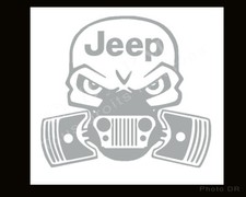Sticker Jeep® Fun style masque gaz pistons  Couleur Noir ou Gris ou Blanc