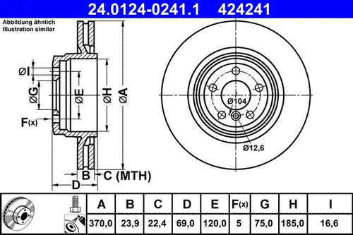 Disque frein ventilé - disque,