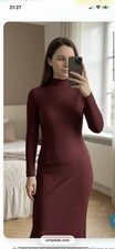Robe Pull Bordeaux Côtelé