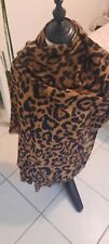 Large écharpe,noir beige imprimé léopard  étole châle cachemire  top qualité
