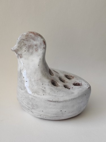 Vas poule céramique signé - poule,