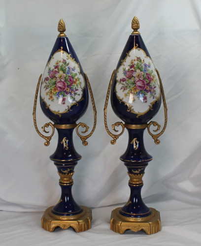 Sevres style cobalt blue w - sevres-style, w/