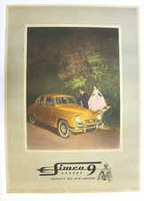 AFFICHE ANCIENNE SIMCA 9