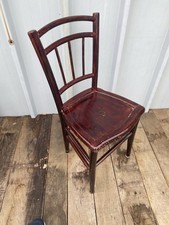 Chaise Bistrot Ancienne Style THONET Bois Tourné Marron Vintage #C701