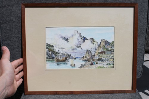 Tableau aquarelle roche - aquarelle,