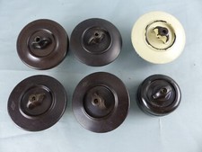 Lot de 6 anciens interrupteurs ronds en BAKELITE marque BLOC lot 10