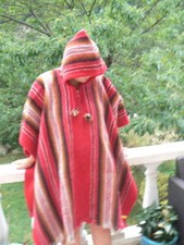 Poncho capuche adulte mélange