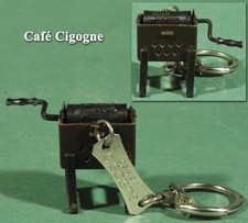Cafés Cigogne, porte-clefs torréfacteur à café, en plastique