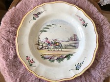 Assiette VEUVE PERRIN  Marseille Décor paysan Avec Âne Et Brebis