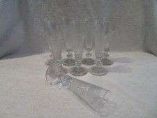 Rare 8 flutes champagne cristal Saint Louis Le Creusot crystal champagne flutes