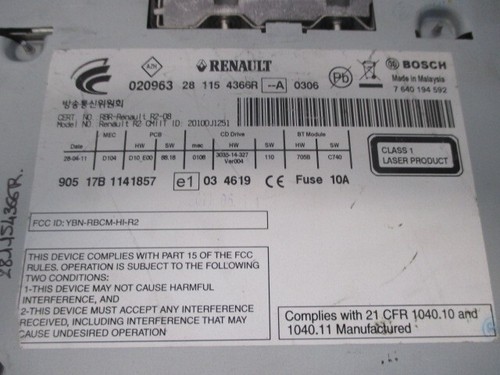Autoradio recepteur renault - recepteur,