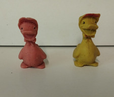 Figurine gomme ESSO GLUPS-LES ARISTOCHATS /AMÉLIE Oie jaune ou rose