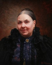 Tableau encadré portrait vieille femme Blanche POLONCEAU académisme huile toile