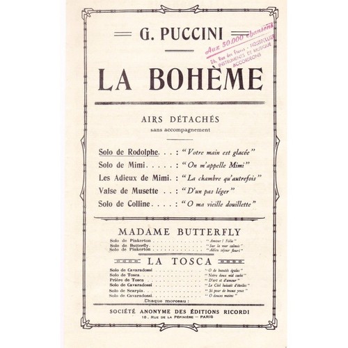 Boheme votre main est - la,