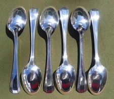 CHRISTOFLE modèle BOREAL 6 cuillères de table ART-DECO métal argenté T. BON ETAT
