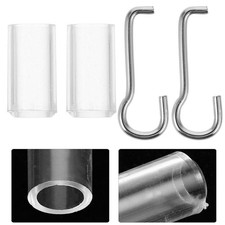  Lot de 4 manchons de fixation pour baguettes : crochets et colliers de