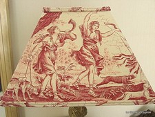 Abat-jour carré toile de Jouy