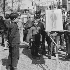 Photo sur papier  argentique BARYTE ENFANT PARIS 1960 format 50x50cm