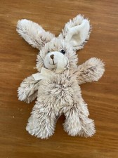 O/ DOUDOU PELUCHE GIPSY LAPIN Beige BLANC Marron chiné POILS LONGS BILLES 20cm